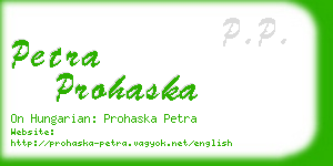 petra prohaska business card